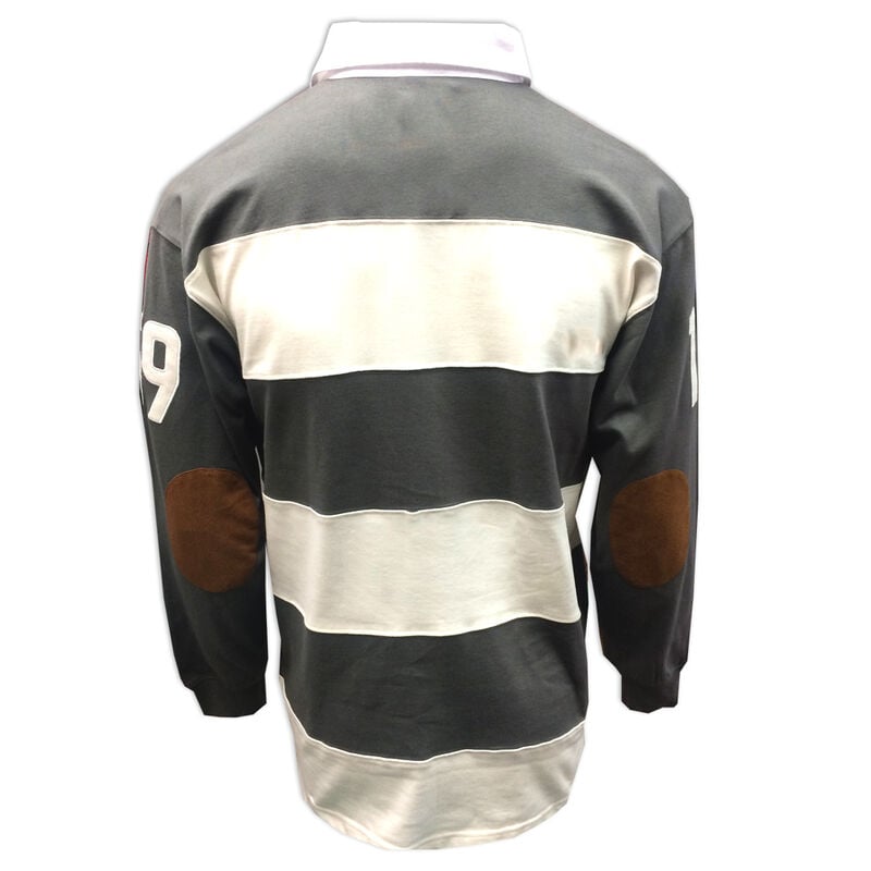 Guinness Grey and White Striped Pewter Harp Crest Long Sleeve Shirt