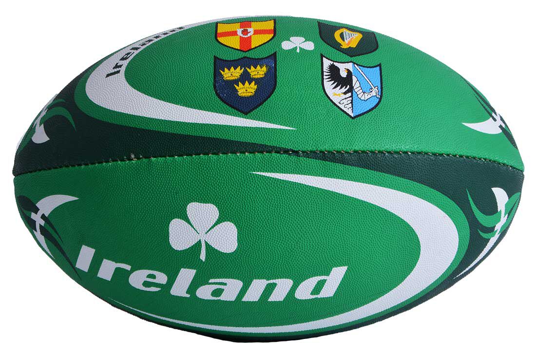 Carrolls Irish Gifts 6 Irland Grün-weiß-schwarzer Rugbyball mit Shamrock 