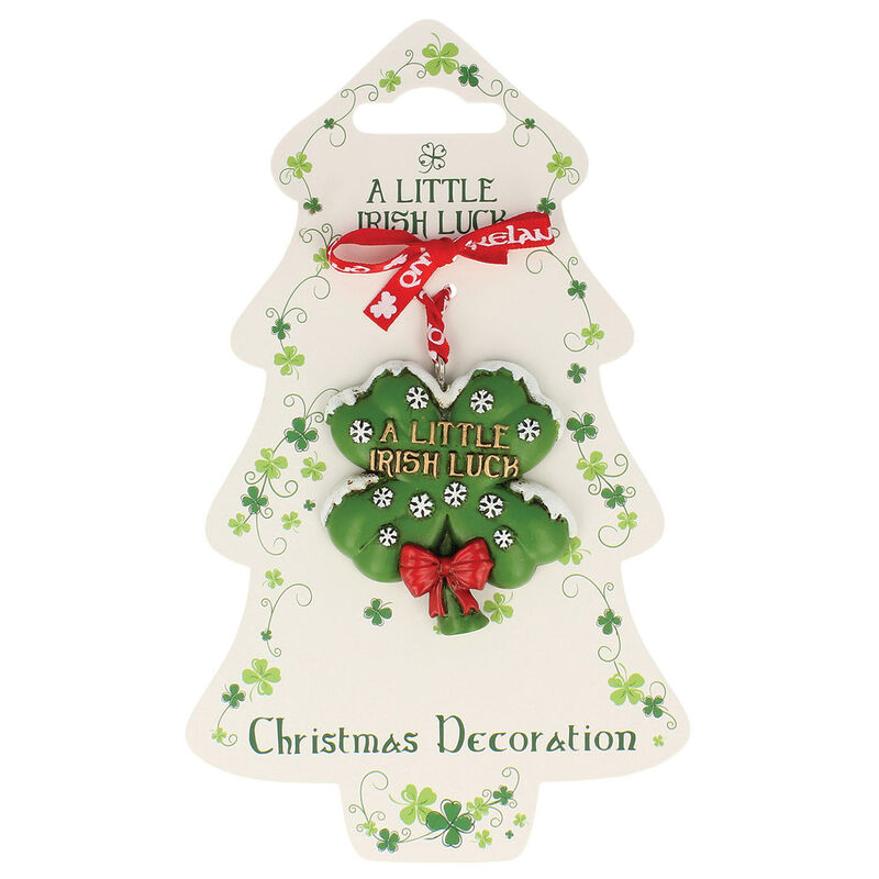 Irish Resin Hanging Decoration With Clover And Snow Flake Design