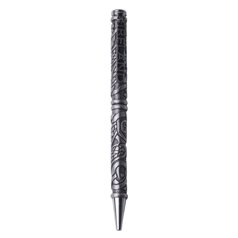 Mullingar Pewter Luxury Pen with a Celtic Bird Design and Ireland on the Lid