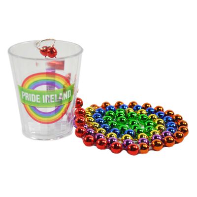 Pride Coloured Shot Glass With Pride Ireland Design And Print Coloured Beads