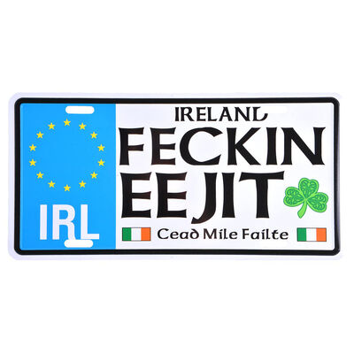 Irish Reg Plate Design With Feckin Eejit And Cead Mile Failte Text