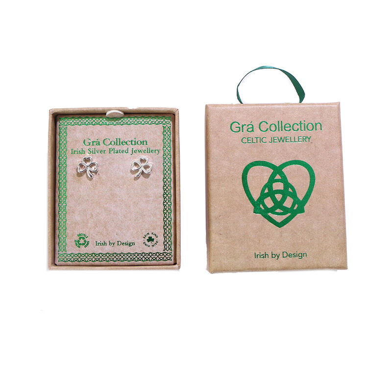 Grá Collection Silver Plated Shamrock Earrings