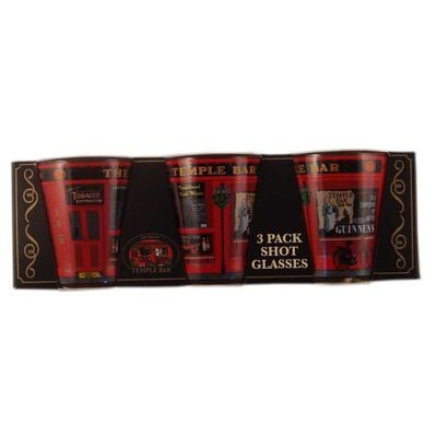 Three Pack Shot Glasses With Temple Bar Design