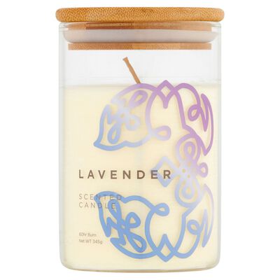 Celtic Collection Lavender Scented Candle In A Glass Container