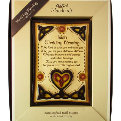 Wooden Wall Plaque With Irish Wedding Blessing Design
