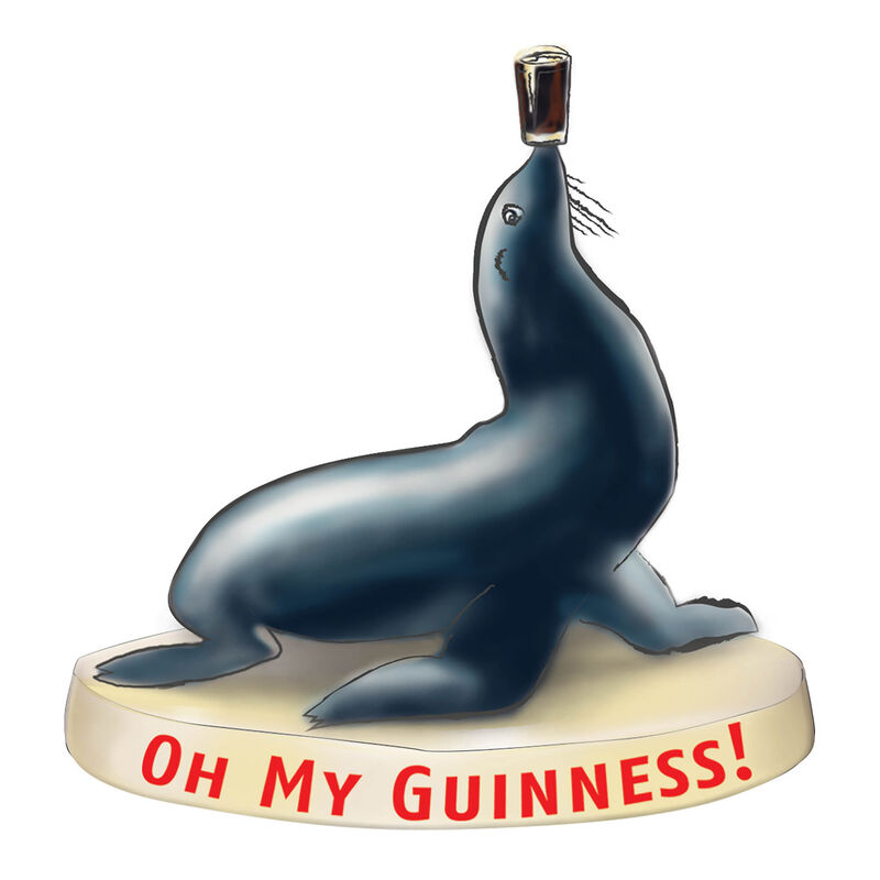 Official Guinness Resin Figurine With Seal And Pint Glass Design