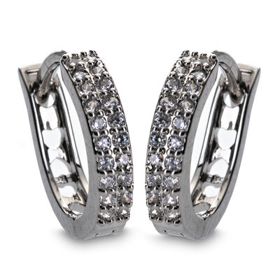 Newgrange Living Diamante Silver Hoop Earrings
