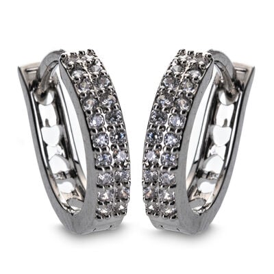 Newgrange Living Diamante Silver Hoop Earrings
