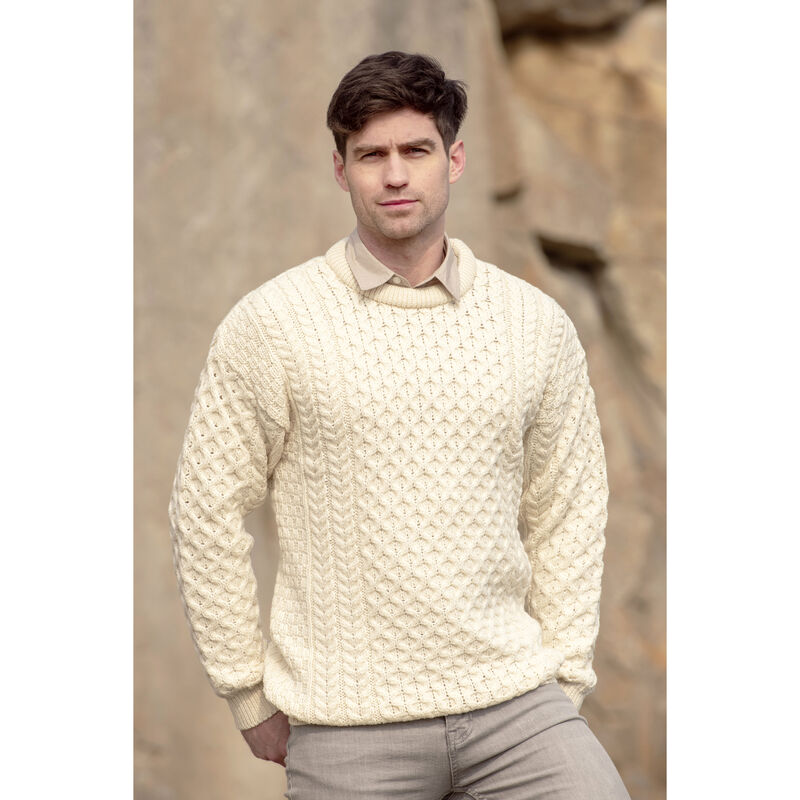 Kildare 100% Merino Wool Natural Crew Neck Sweater