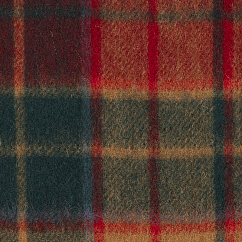 Carrolls Designs Antique Buchanan Wool Scarf With Red  Green and Beige Tartan Des.