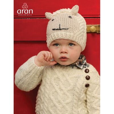 Irish Aran Baby Shepley Woollen Beanie Hat With Cute Sheep Design
