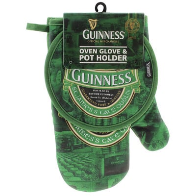 Oven Glove and Pot Holder with St. James Gate Print - Guinness Ireland Collection