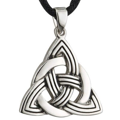 Unique Pewter Style Celtic Trinity Knot Designed Pendant On Cord