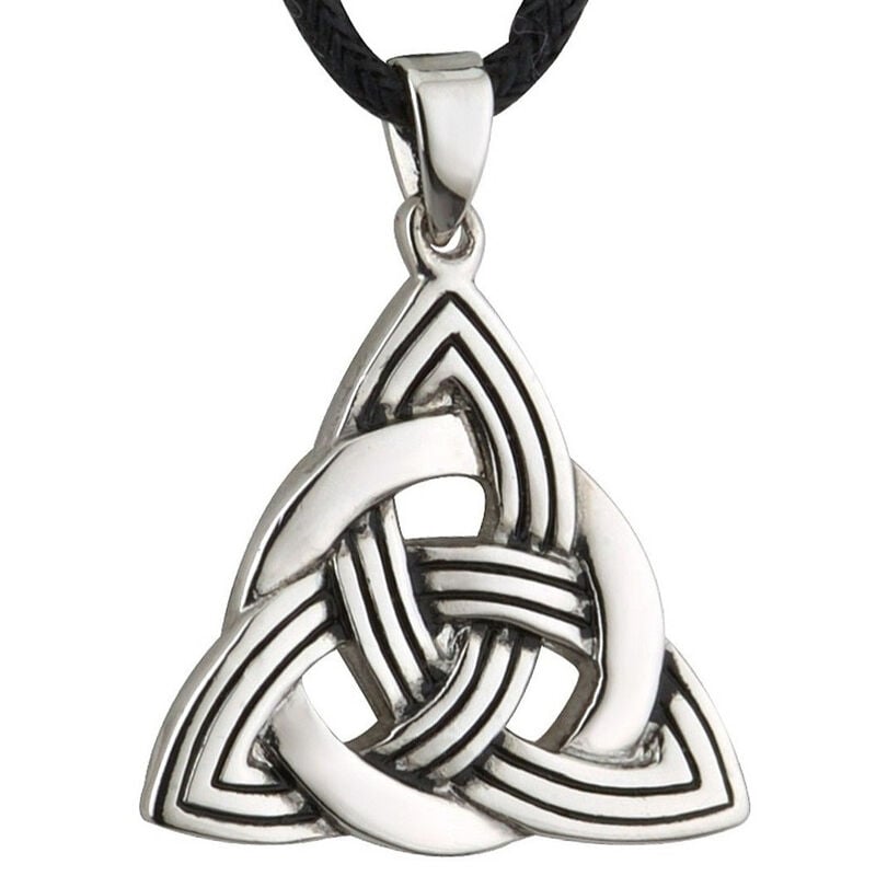 Unique Pewter Style Celtic Trinity Knot Designed Pendant On Cord