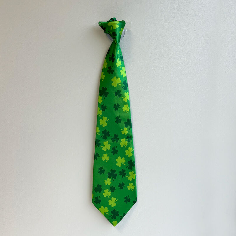 Luck Of The Irish Elastic Tie With Mini Shamrock's Design