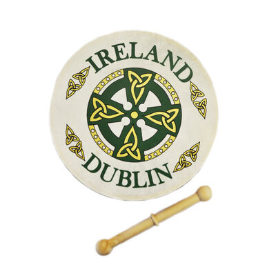 8" Bodhran With Dublin Celtic Cross Design
