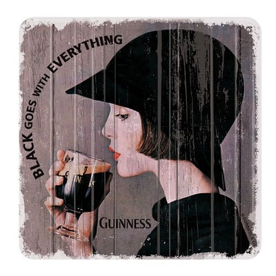 Nostalgic Guinness Coaster with Guinness Drinking Lady Design