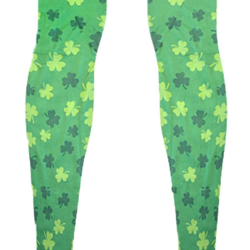Luck Of The Irish Green Coloured Tights With Mini Green Shamrock's Design