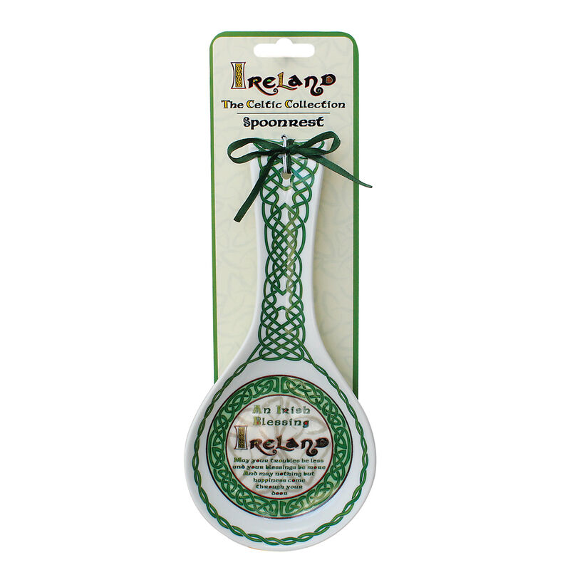 Celtic Collection Spoon Rest With Irish Blessing Design
