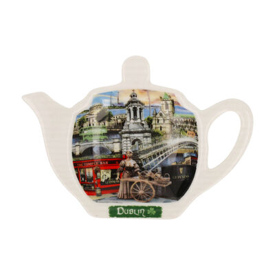 Dublin Montage Ceramic Teabag Holder With Famous Dublin Landmarks
