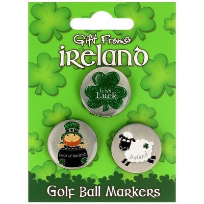The Gift From Ireland 3 Pack Golf Ball Markers With 3 Different Designs