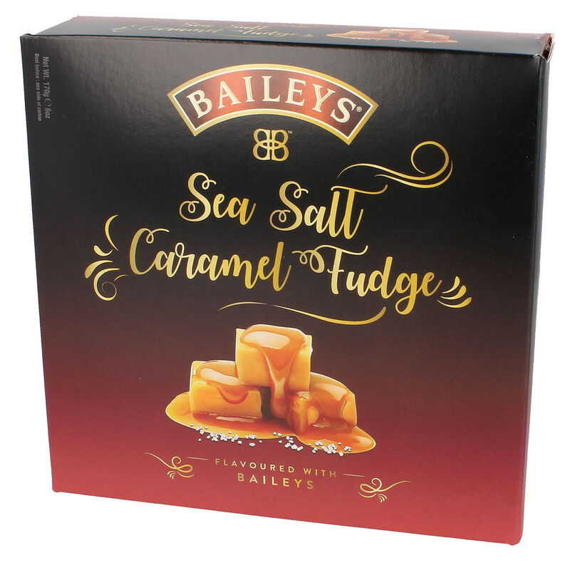 Original Baileys Flavoured Unique Creamy Luxury Sea Salt Caramel Fudge Box 170G