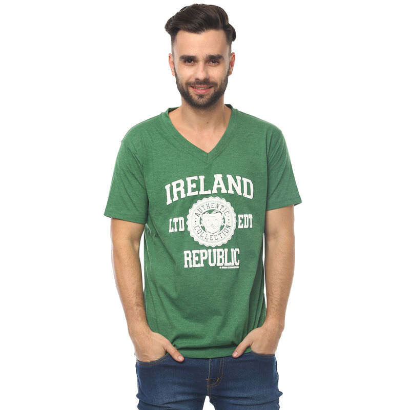 T-Shirt With Ireland Republic LTD EDT  Varsity Shield  Green Colour
