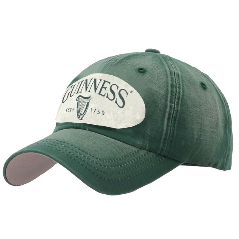 Green Guinness Distressed Harp Designed Baseball Cap