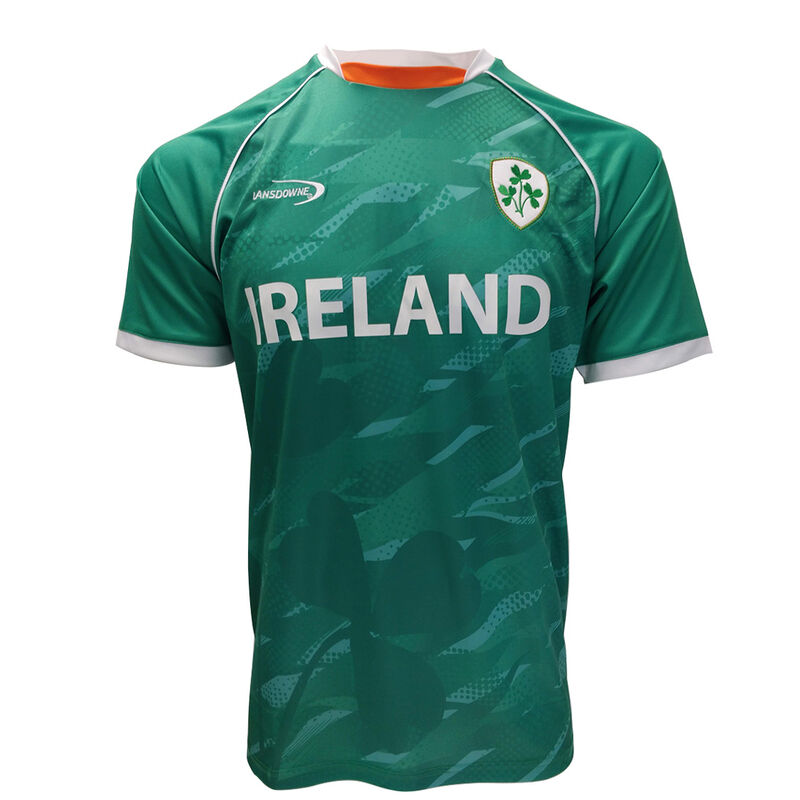 Ireland Sublimated Performance Top With Shamrock Crest Design, Green Colour