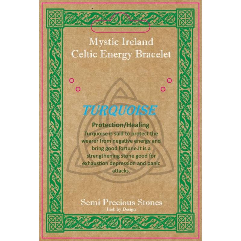 Mystic Ireland Turquoise Semi Precious Stone Celtic Energy Bracelet