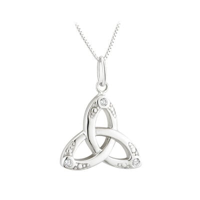 Hallmarked Sterling Silver Crystal Trinity Knot Pendant