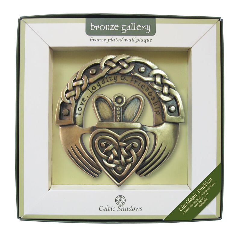 Bronze Plated Wall Plaque With Claddagh Design