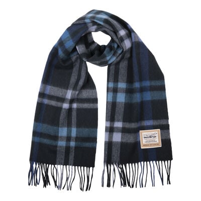 Heritage Traditions Wool Scarf With Blue  Navy and Grey Design 12