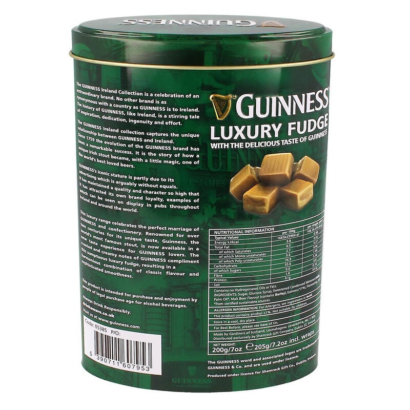 Guinness Ireland Collection Luxury Fudge In Oval Shaped Tin  200G