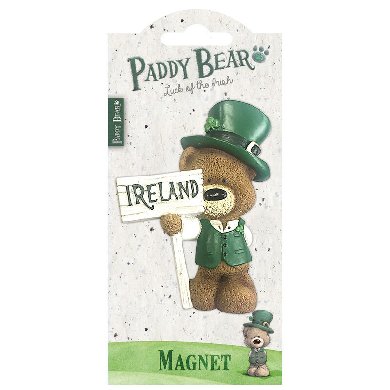 Paddy Bear Irish Designed Resin Magnet With Ireland Sign
