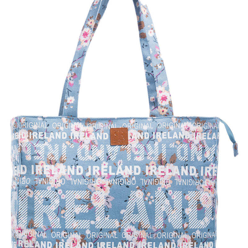 Robin Ruth Senta Bag Light Blue With White Ireland and Floral Print 