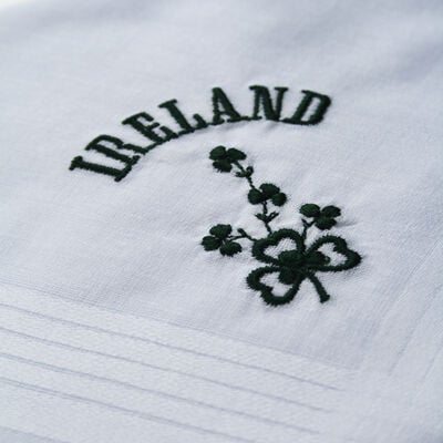 Mens Pure Cotton Handkerchief With Green Ireland and Shamrock Print