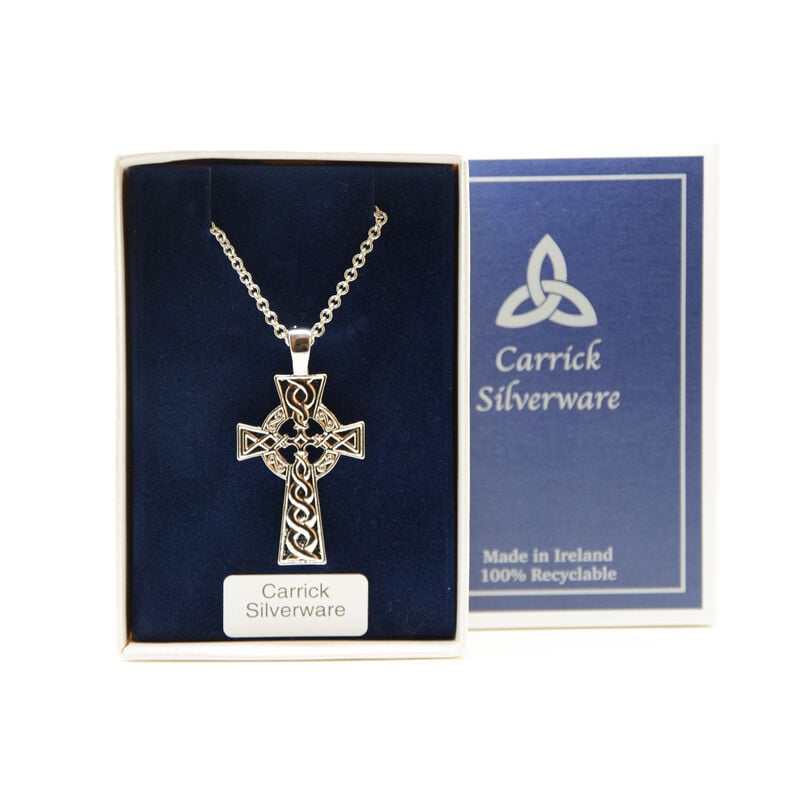 Silver Plated Carrick Silverware Celtic Cross Pendant