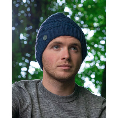 Irish Knitwear Co. Knitted Beanie Hat, Navy Colour