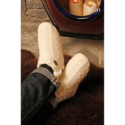 Aran Knitted Boot Slippers