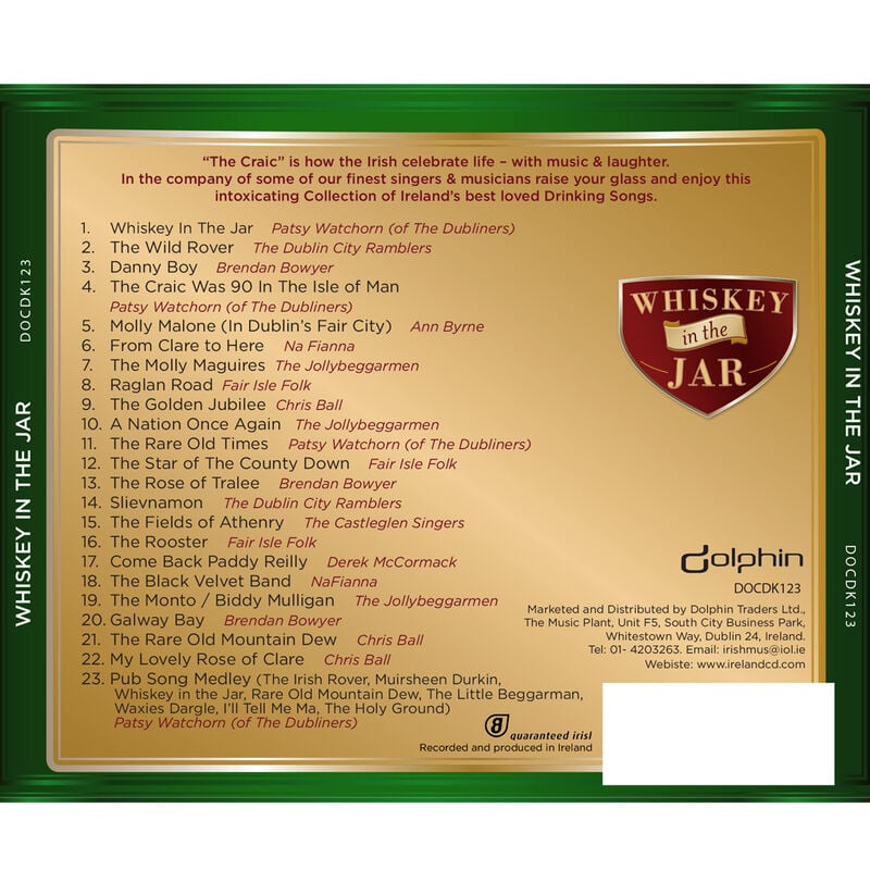 Whiskey In The Jar Drinking Songs Cd (With Galway Girl)