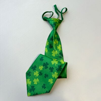 Luck Of The Irish Elastic Tie With Mini Shamrock's Design