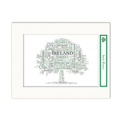 Jumble Ink - Ireland in Words With A Oak Tree Design Wall Art Print