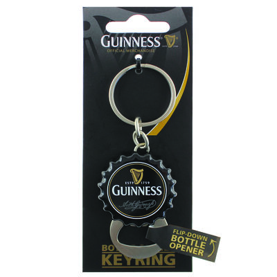 Guinness Flip Down Bottle Opener Keychain