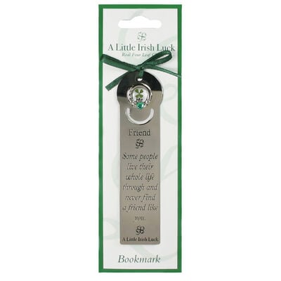 Four Leaf Clover Bookmark With Friend Saying