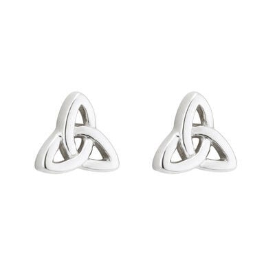 Hallmarked Sterling Silver Elegant Trinity Knot Design Earrings