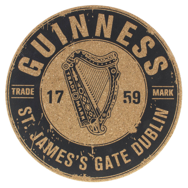 Guinness Cork Placemat With 1759 St. James's Gate Harp Design 