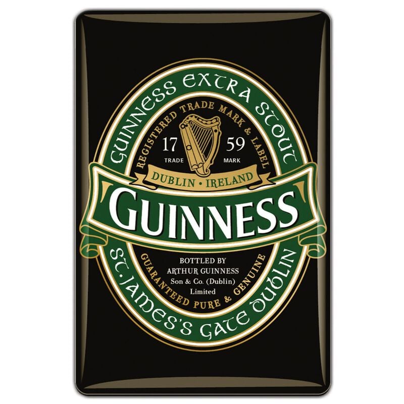 Guinness Official Merchandise Quality Epoxy Magnet With Green Label Design
