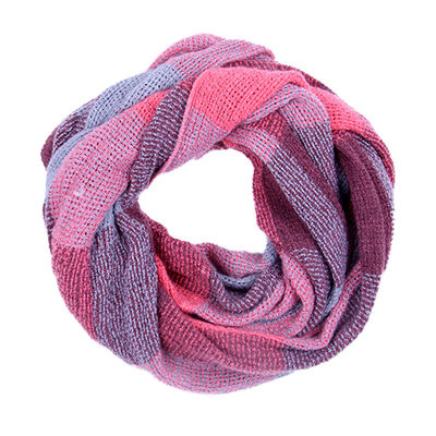 Heritage Traditions Basket Weave Lightweight Check Snood, Pink & Grey Colour